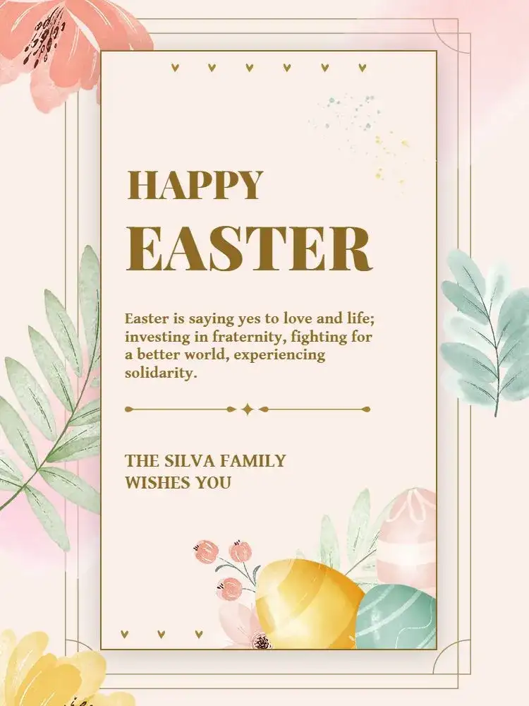 Happy Easter Religious Floral Card
