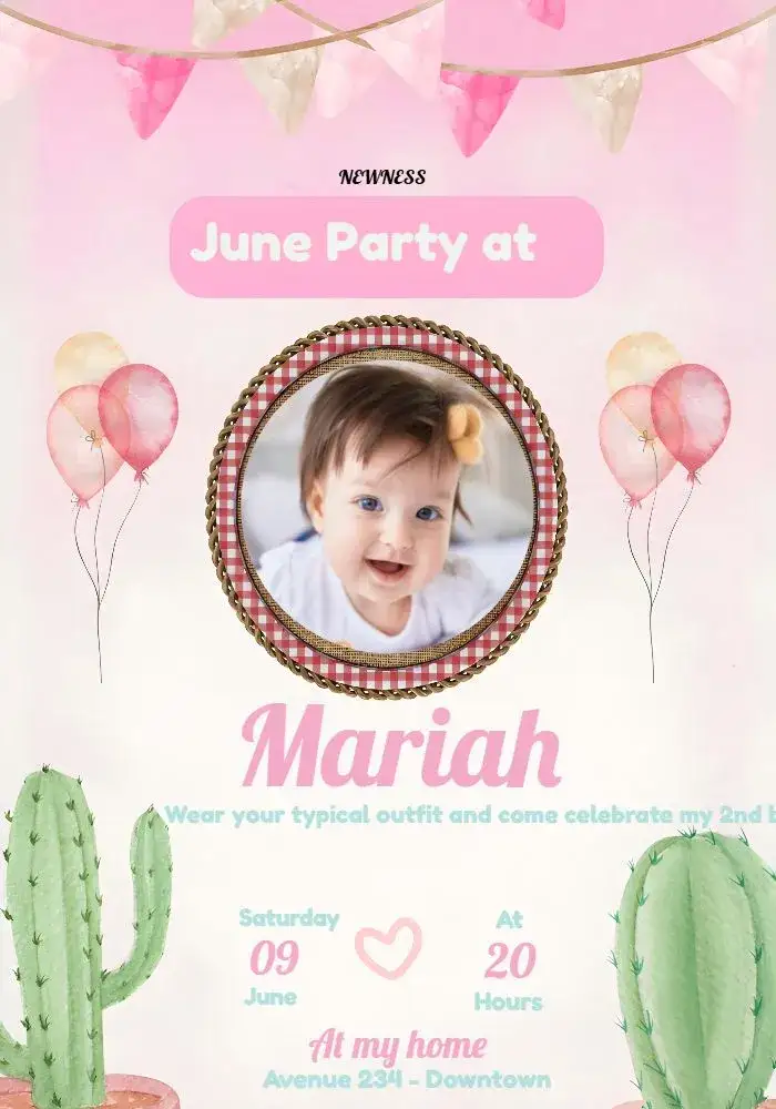 Invitation Arraial Festa Junina With Children's Photo – Commemorative Dates theme colorful, traditional, childlike, rustic, festive