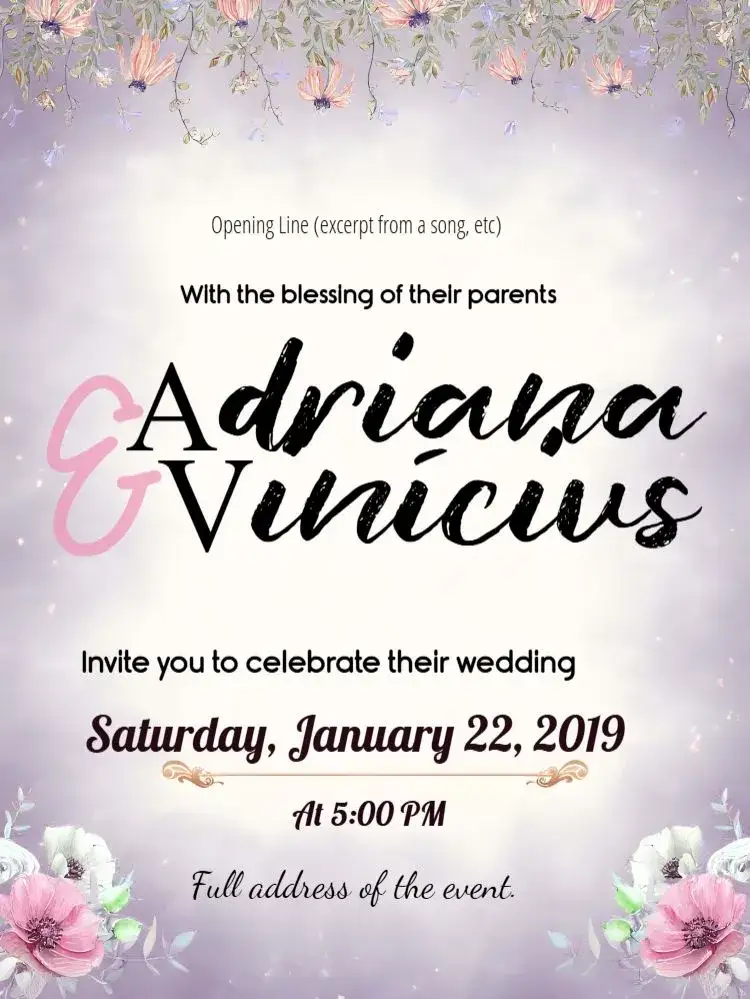 Invitation White Floral Wedding – Wedding theme floral, modern, elegant, minimalist, romantic, clean