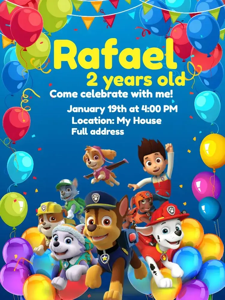 Patrulha Canina Cheap invitation