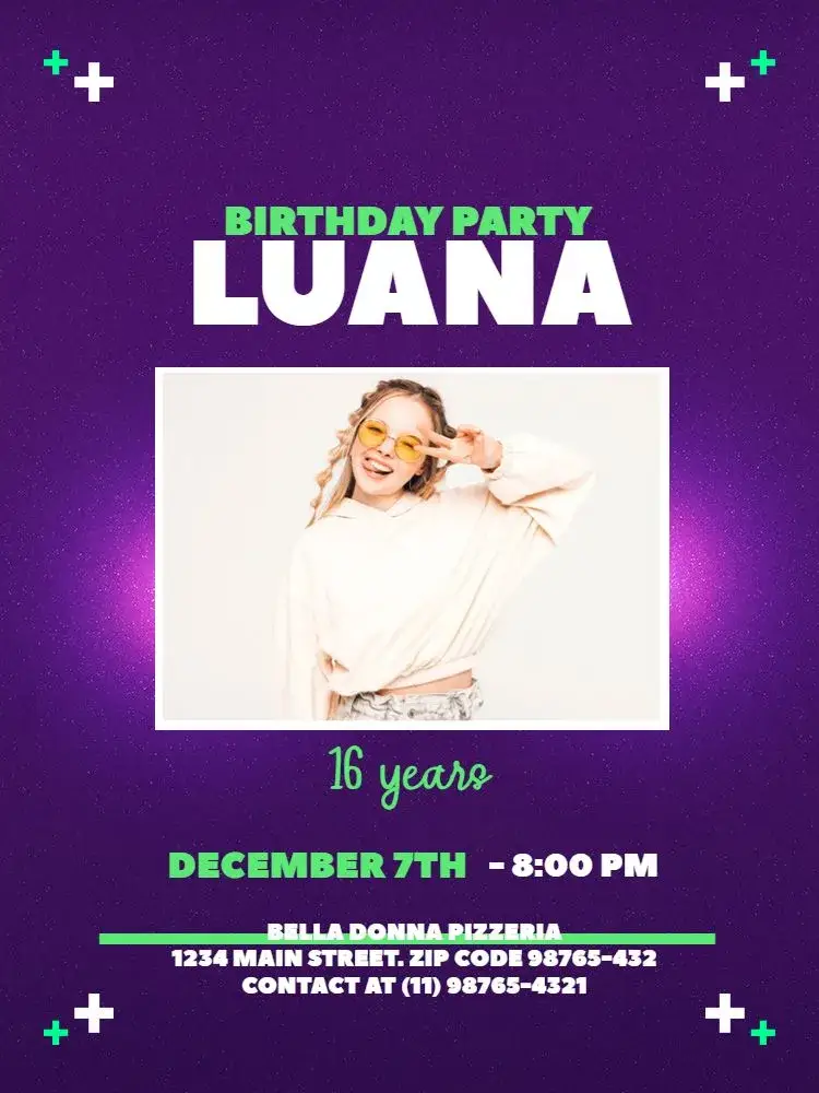 Young Female Minimalist Purple invitation