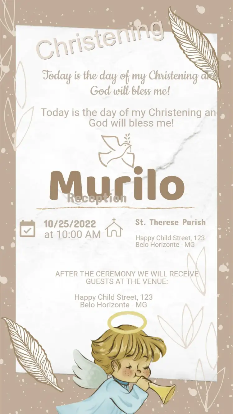 Invitation Baptism Invitation – Baptism theme floral, minimalist, golden, vintage, modern, pastel