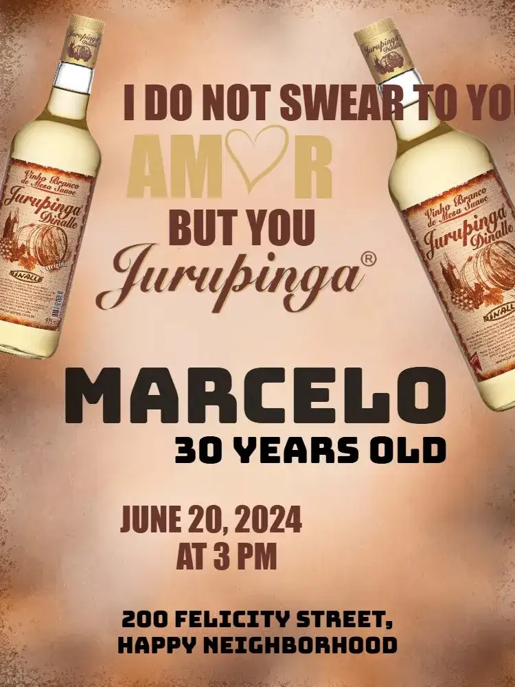 Invitation Jurupinga Adult – Birthday theme pub, barbecue, retro, contemporary, laid-back, masculine