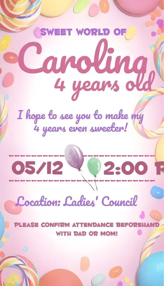 Sweet Bakery Sweets invitation