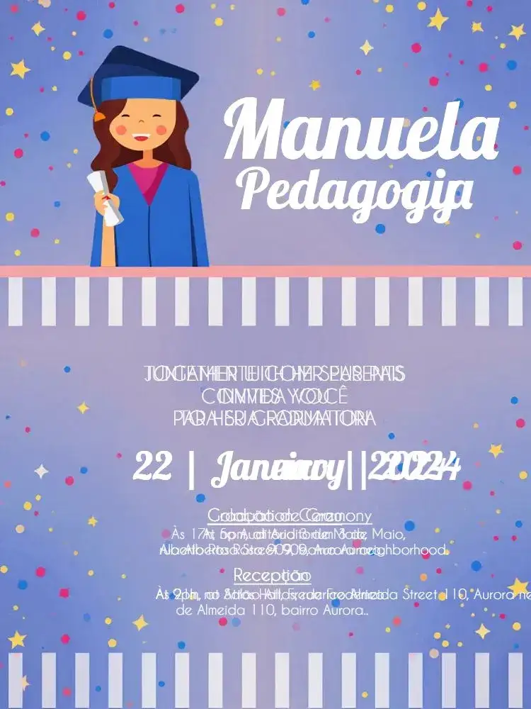Invitation White Graduation – Graduation theme white, pink, modern, elegant, educational