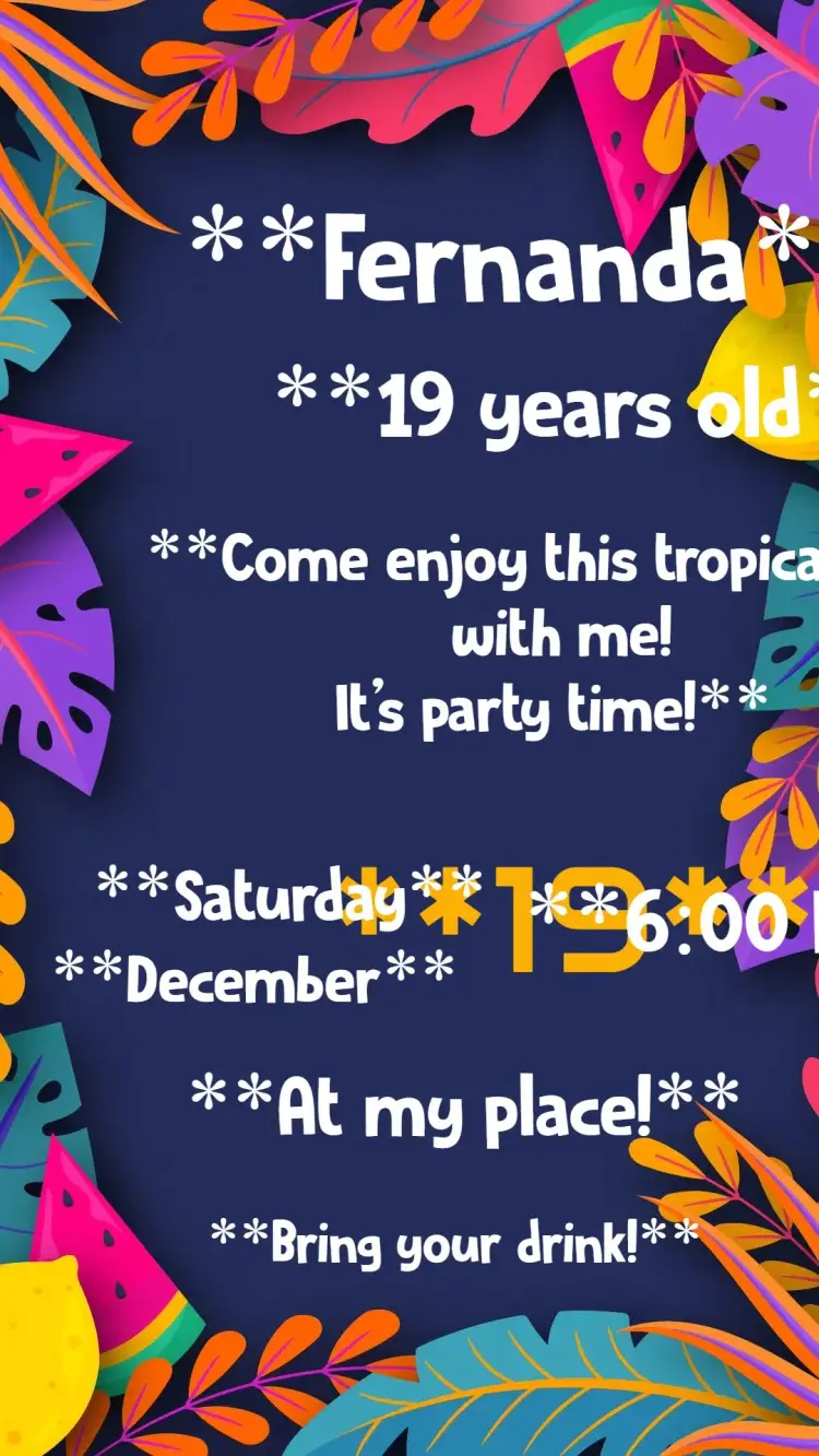 Invite Summer editable and customizable