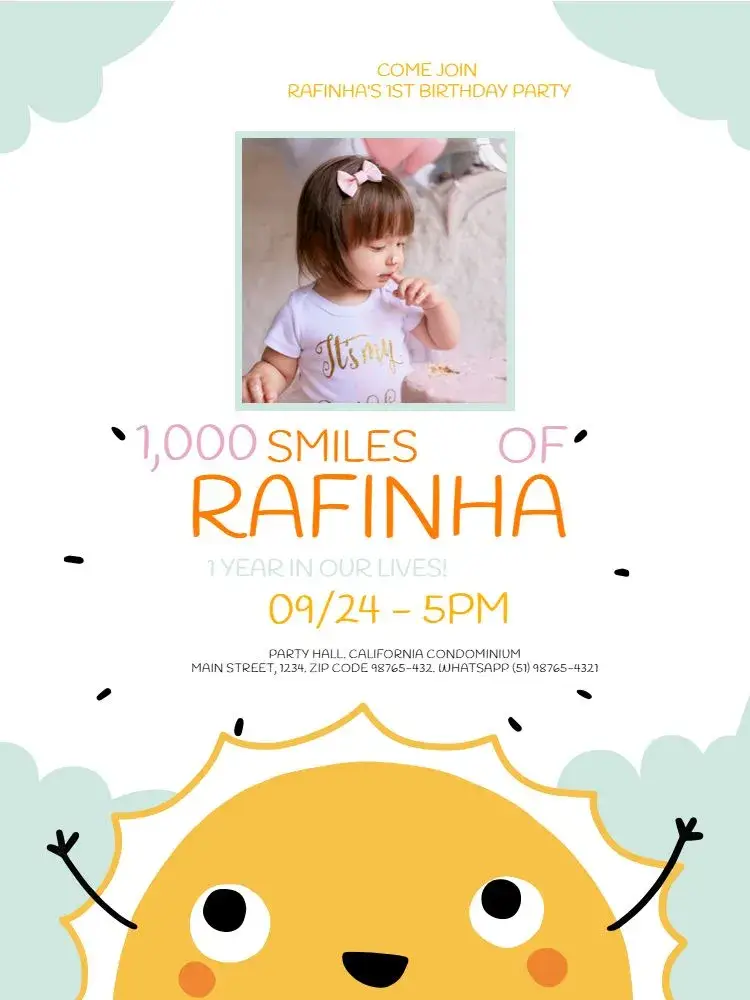 Infantile Smiles With Clear Photo invitation
