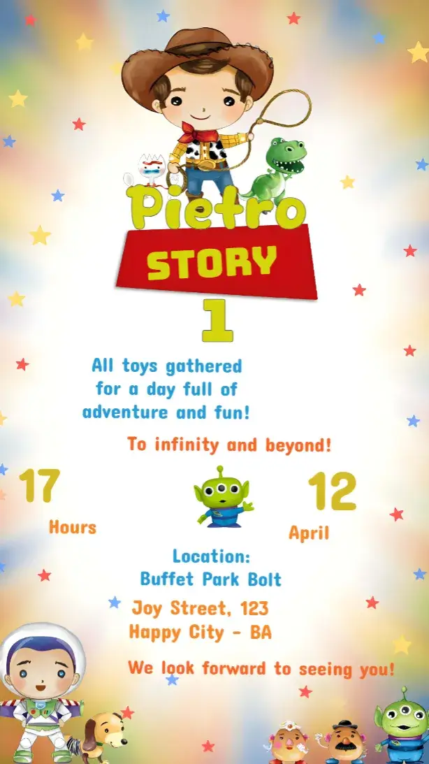 Toy Story Movie invitation