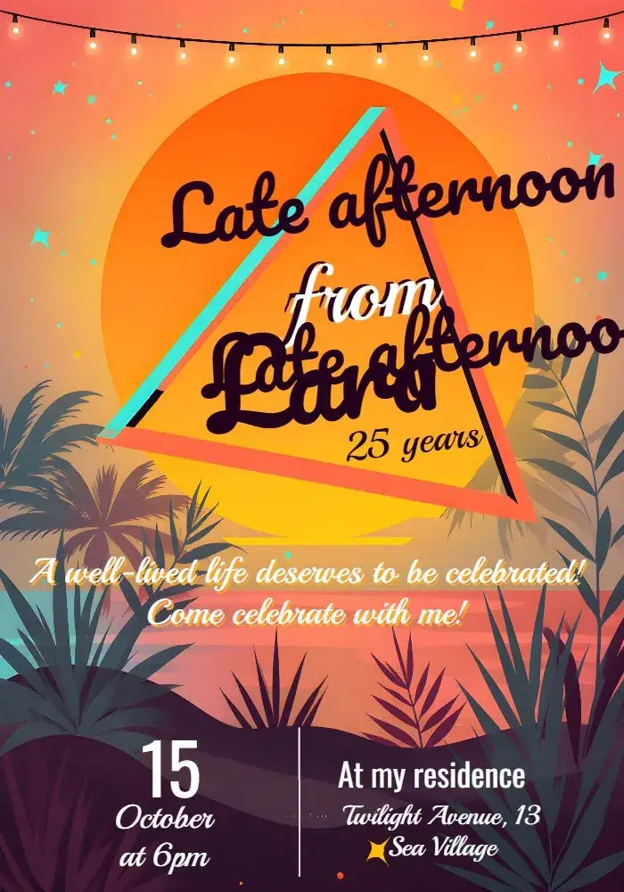 Sunny Afternoon invitation