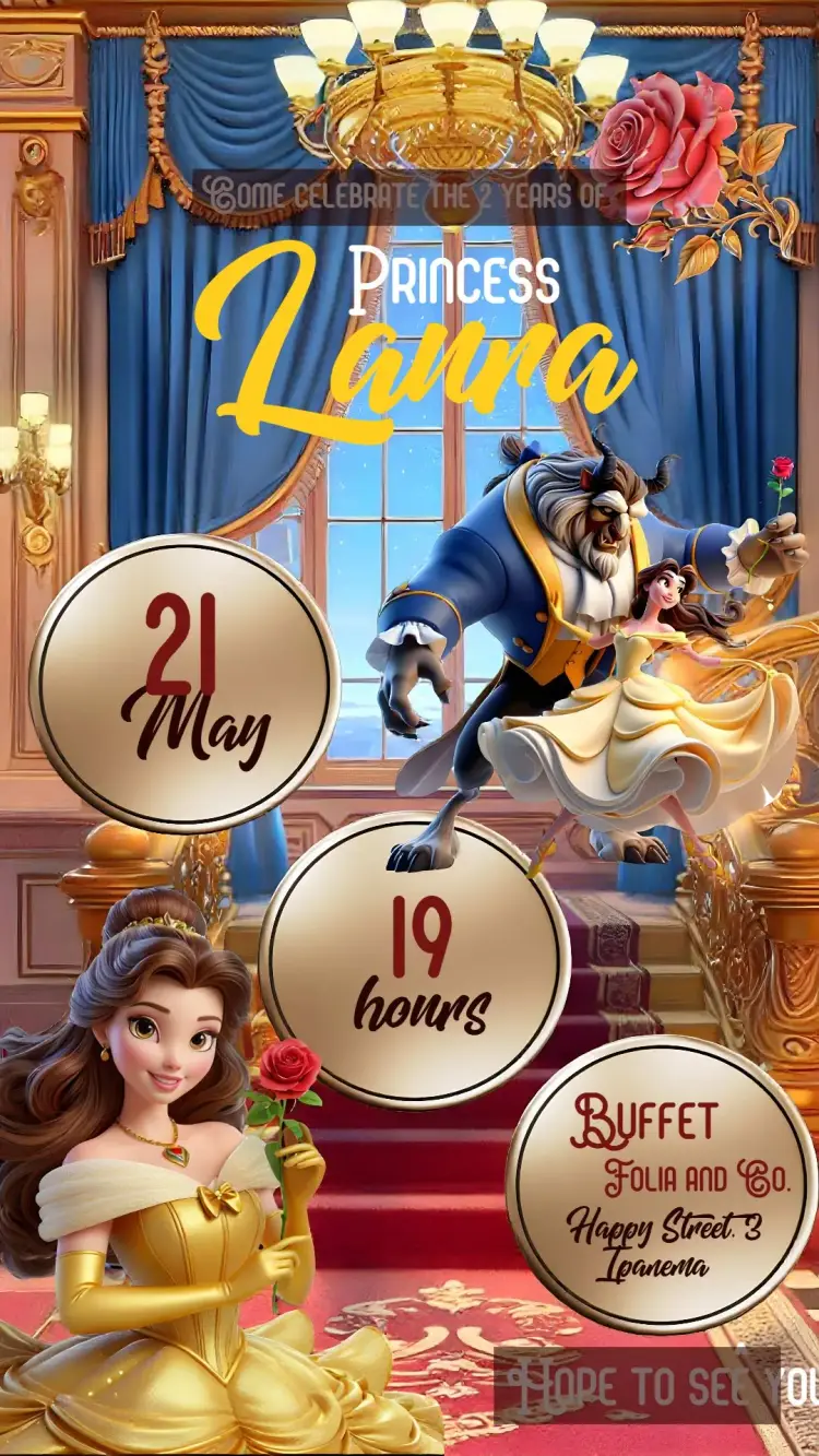 The Beauty And The Beast Rose invitation