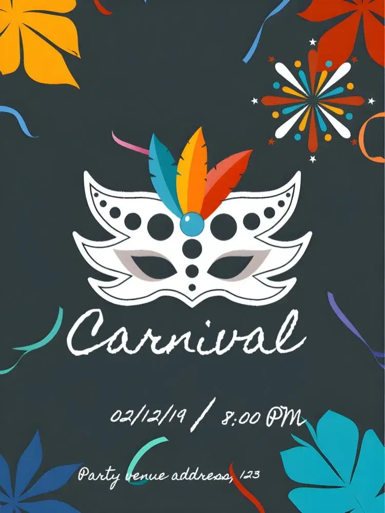 Purple Carnival invitation