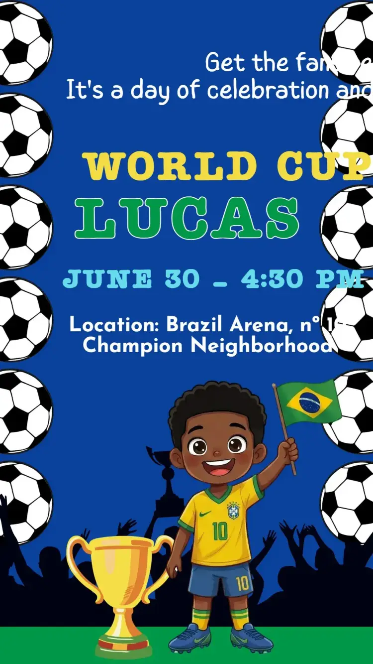 Digital Invitation World Cup Brazil Soccer