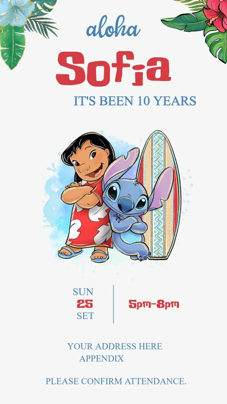 Lilo and Stitch invitation