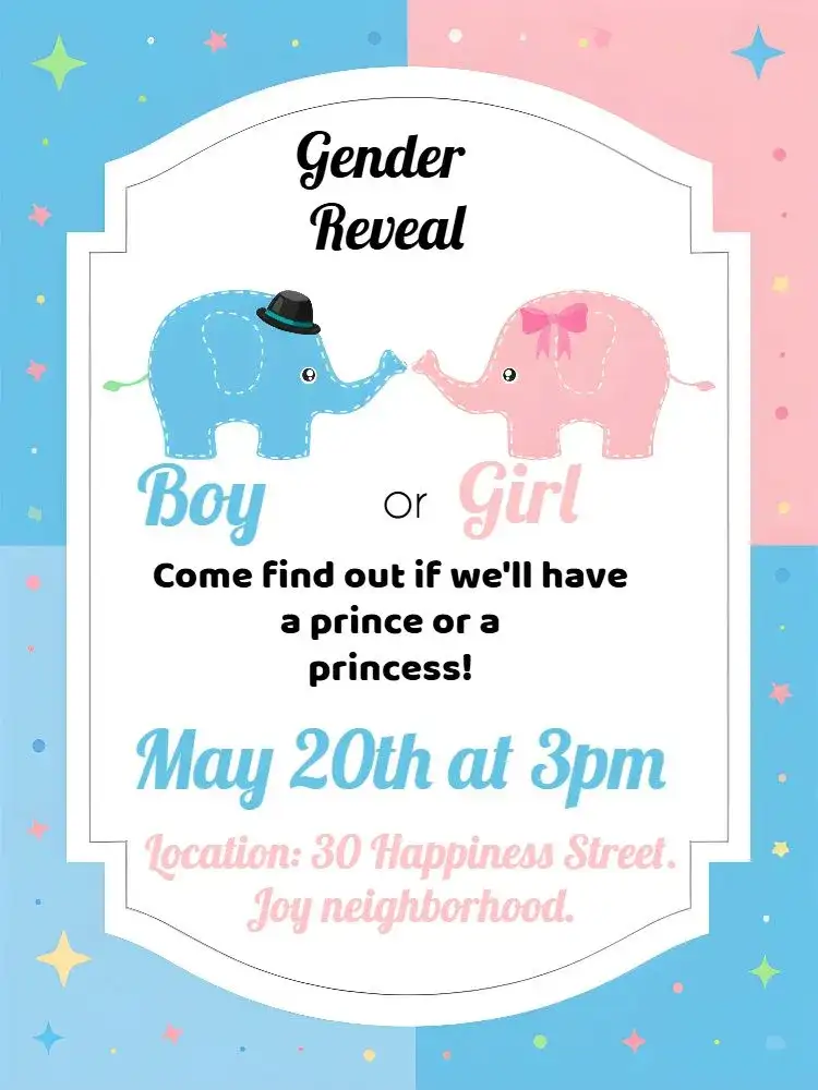 Elephant Boys Gender Reveal Tea Party