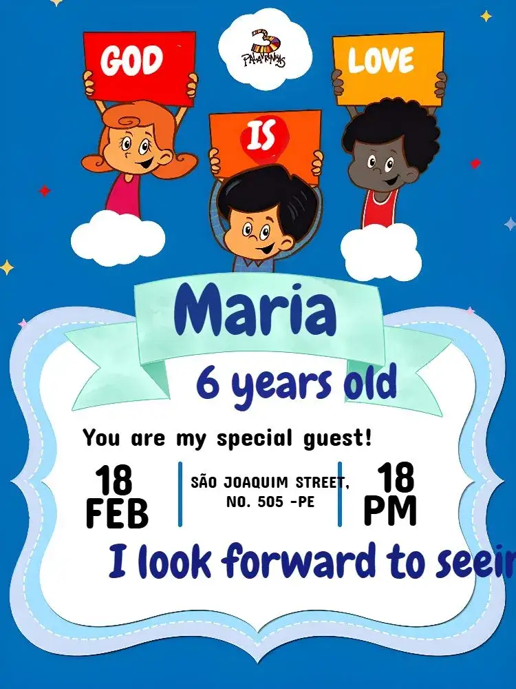 Invitation 3 Little Words Colorful – Most searched for theme colorful, playful, fun, childlike, playful, themed