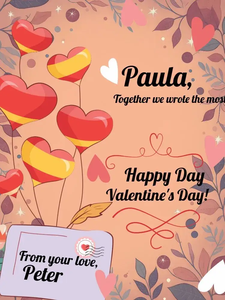 Invitation Valentine's Day Heart Card – Commemorative Dates theme romantic, colorful, modern, fun, minimalist