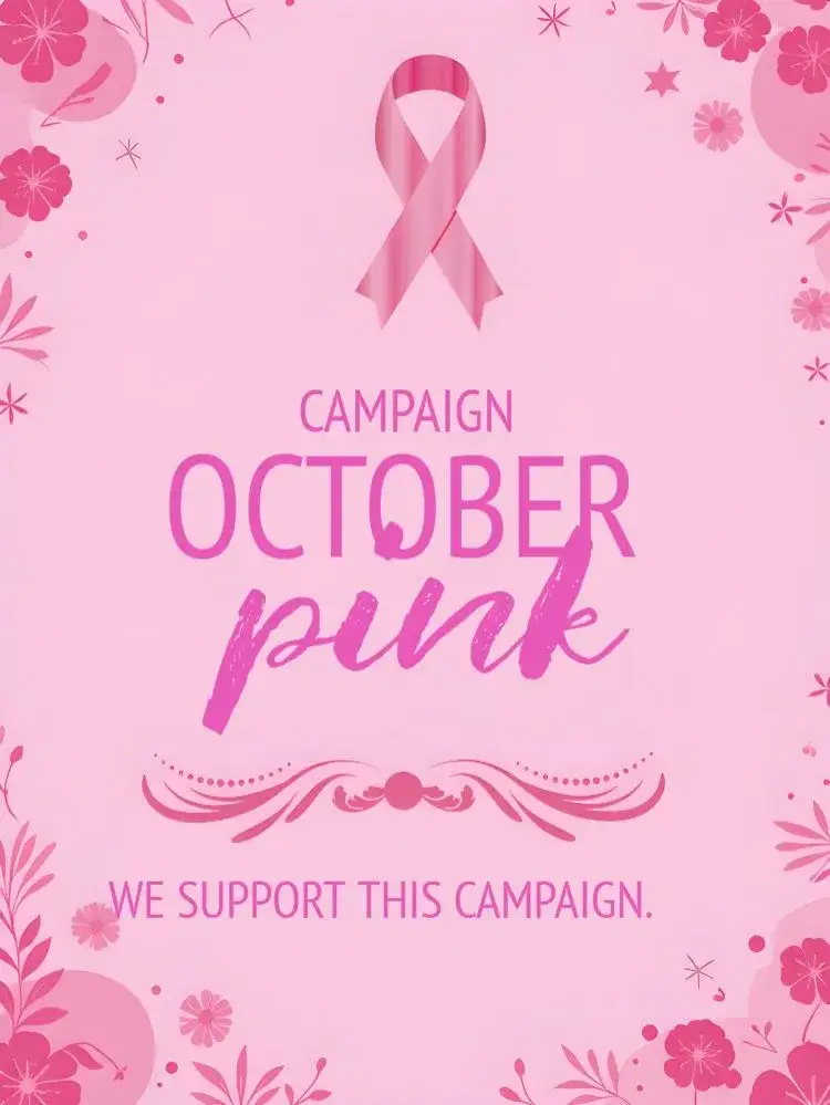 Invitation Post For Pink October Health – Most searched for theme pink, feminine illustrations, modern typography, minimalist design, health graphic elements
