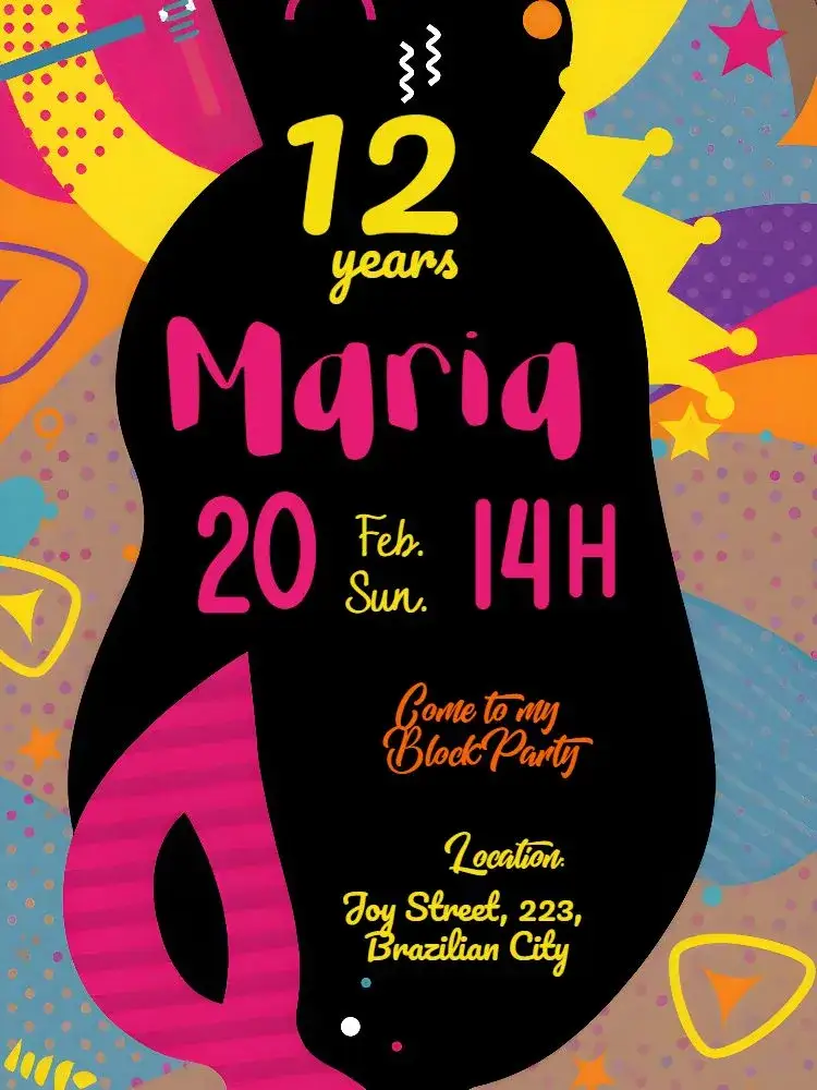 Invitation Carnival Mask – Commemorative Dates theme colorful, geometric, festive, vibrant, themed