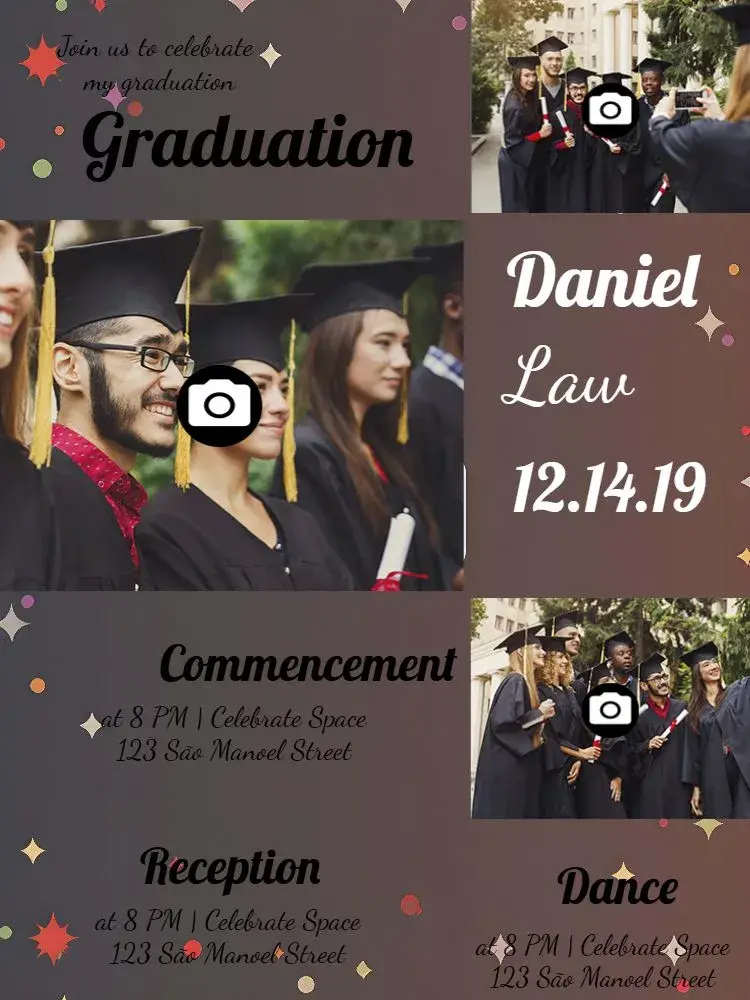 Graduation With Photo Collage invitation