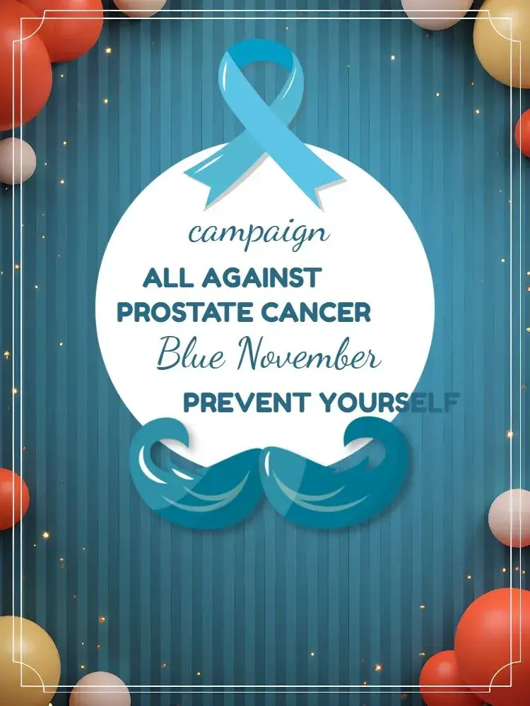 Post For Movember Blue Man invitation