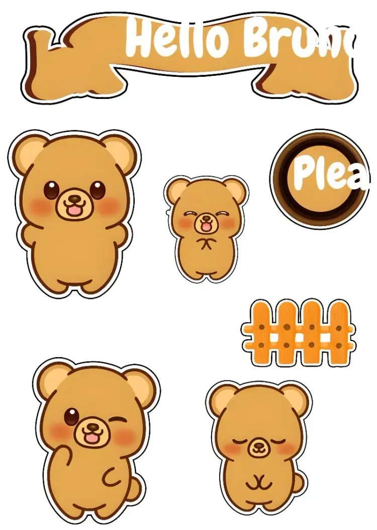 Brown Bear Cake Topper invitation