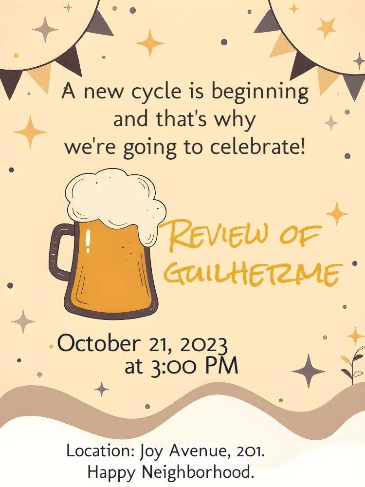 Invite Beer Bar Review editable and customizable