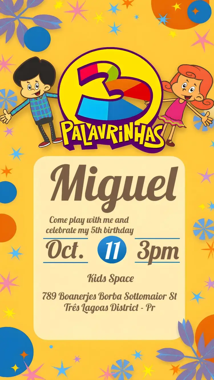 3 Little Words Kids invitation