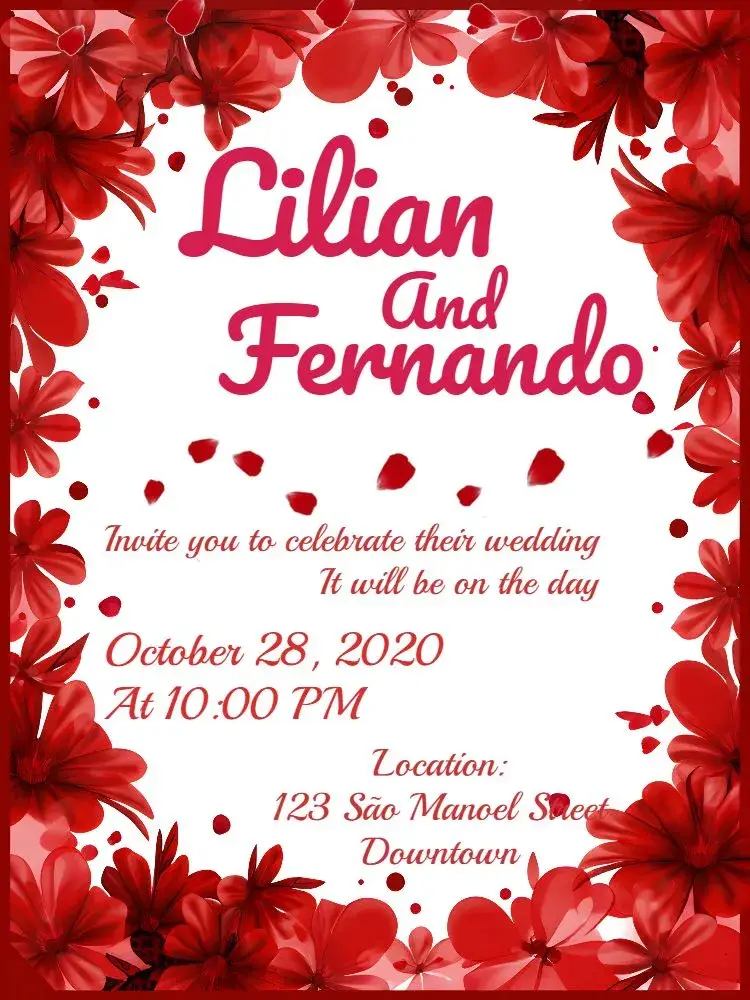 Floral Wedding Flowers invitation