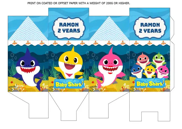 Invitation Box Milk Baby Shark Sharks – Most searched for theme navy, colorful, fun, childish, playful