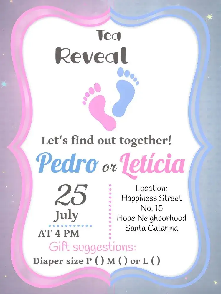 Invitation Pink Little Feet Gender Reveal – Gender Reveal theme pink and white, delicate, modern, fun, childlike, elegant