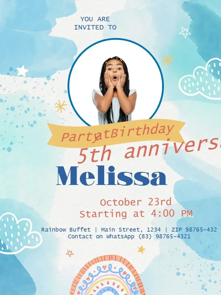 5 Years With Photo Party invitation