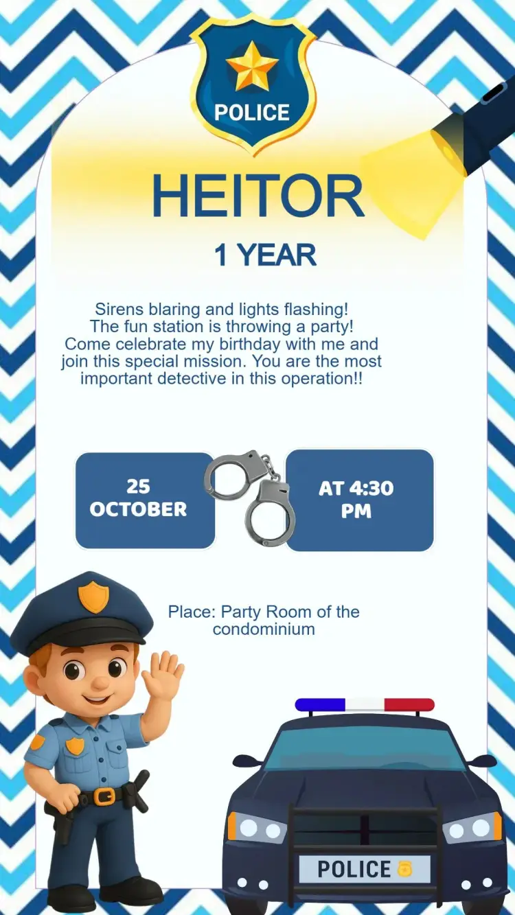 Police Birthday Invitation