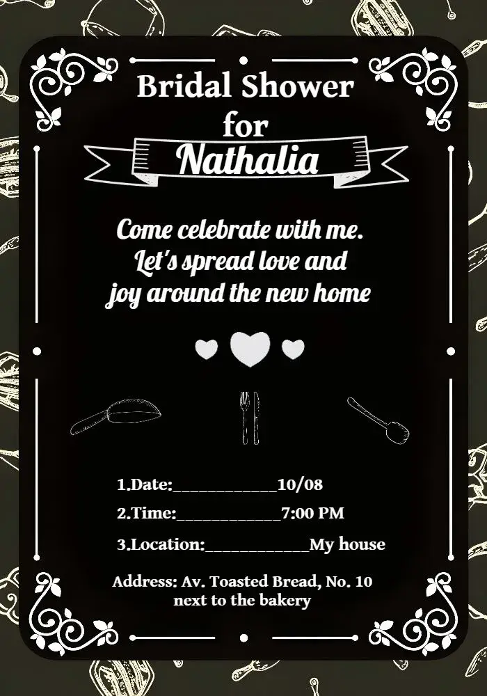Bridal Shower Chalkboard Gray invitation