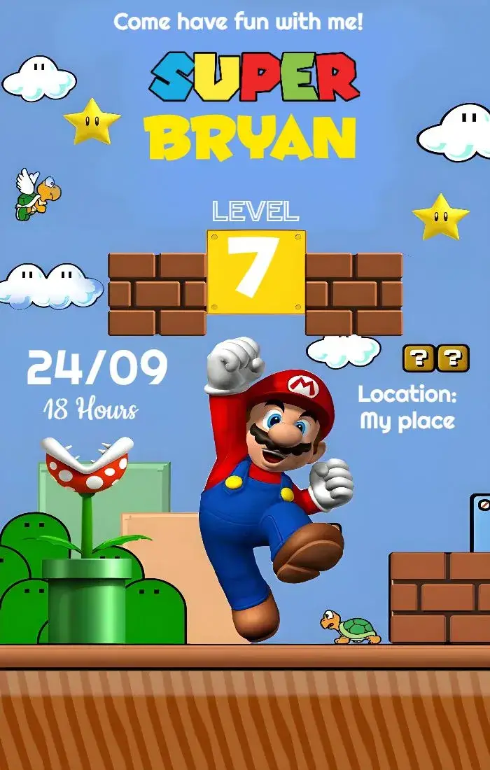 Super Mario Red invitation