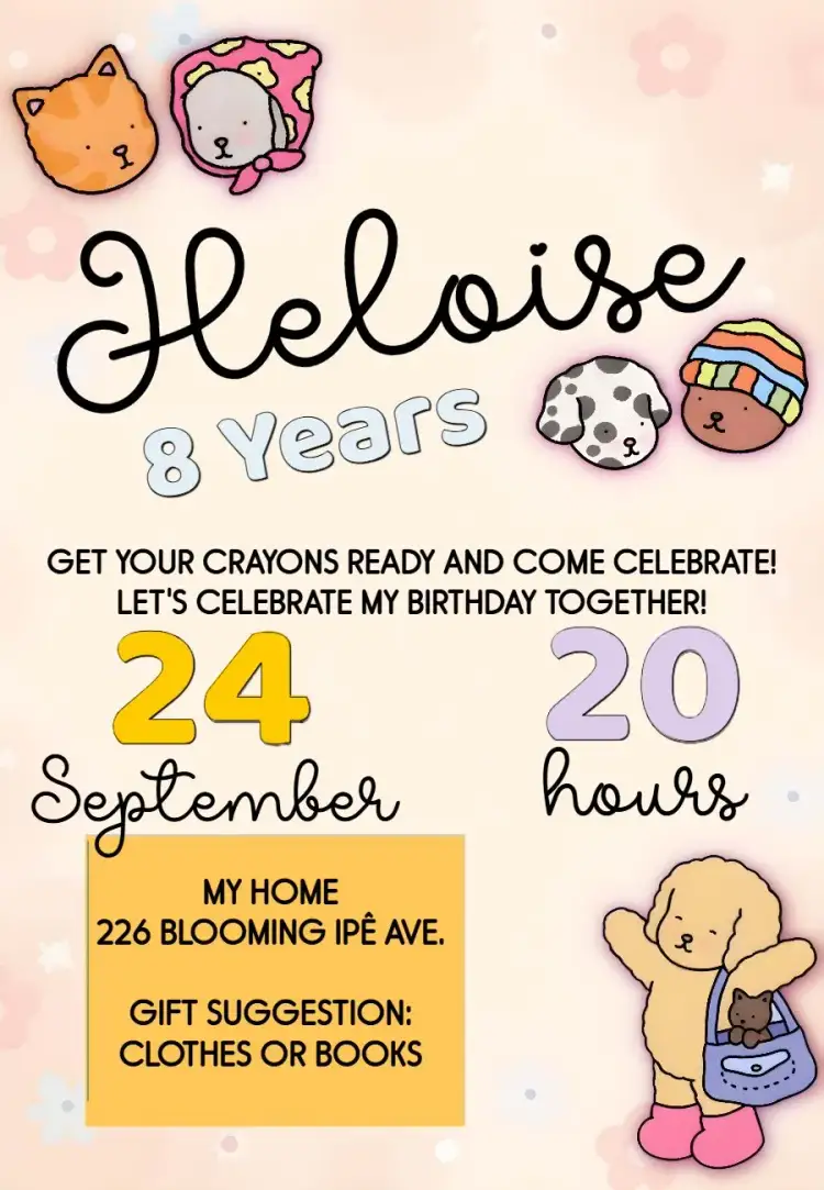 Invitation Bobbie Goods Color – Kids' Birthday Party theme colorful, playful, childlike, garden, fun, themed