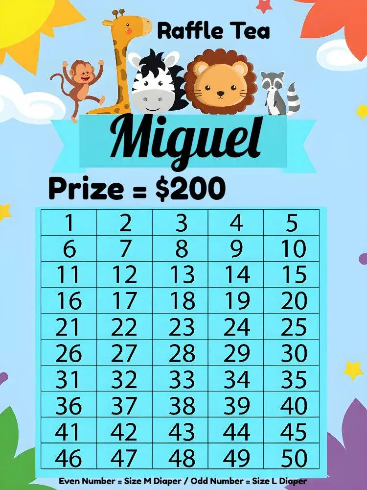 Invitation Safari Jungle Raffle Tea – Raffle Tea theme safari, jungle, animals, blue, modern, fun