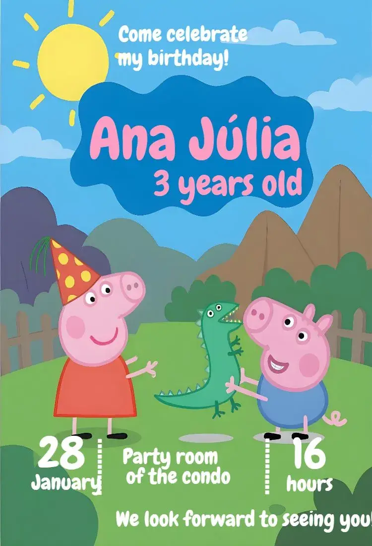 Peppa Pig George invitation