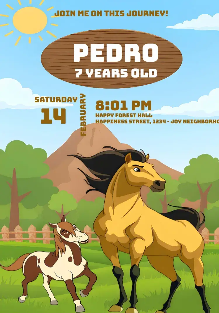 Spirit The Stallion of the Cimarron Movie invitation