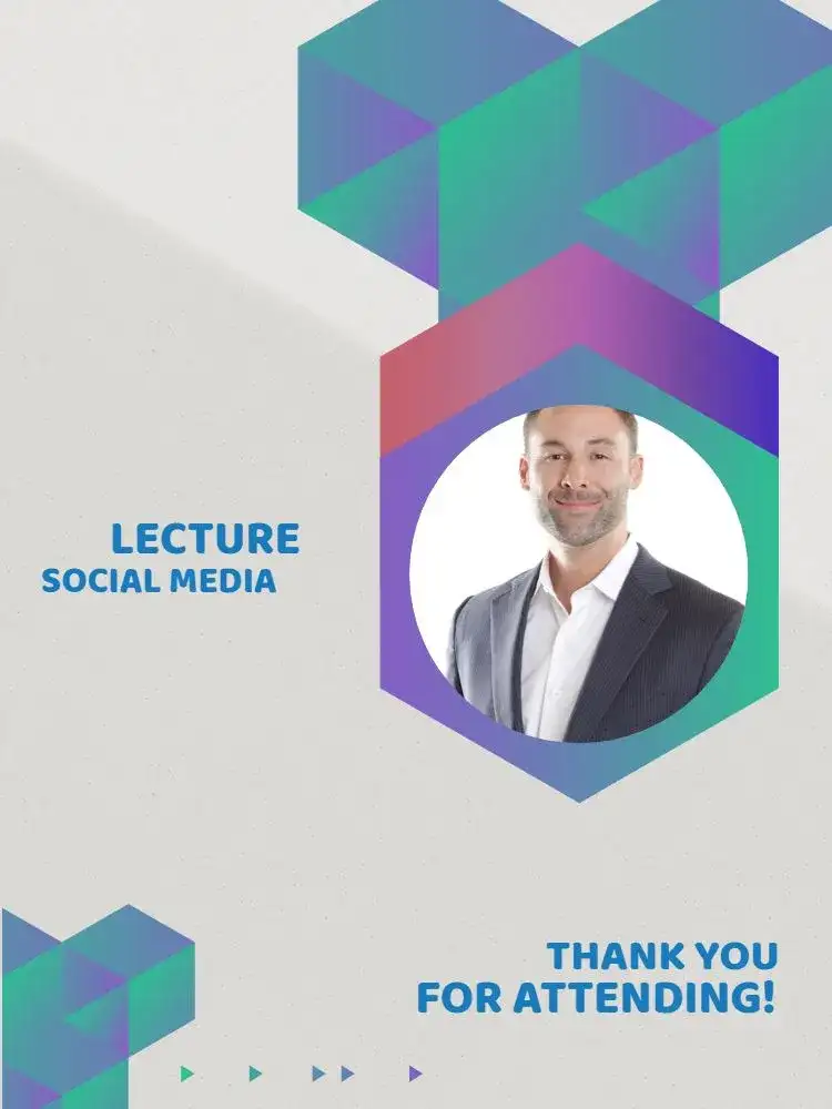 Thank You Card for Lecture with Adult Photo