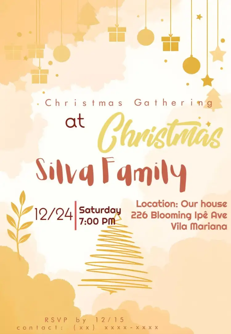 Invitation Colorful Christmas Dinner – Commemorative Dates theme colorful, festive, vibrant, modernized, cheerful, classic