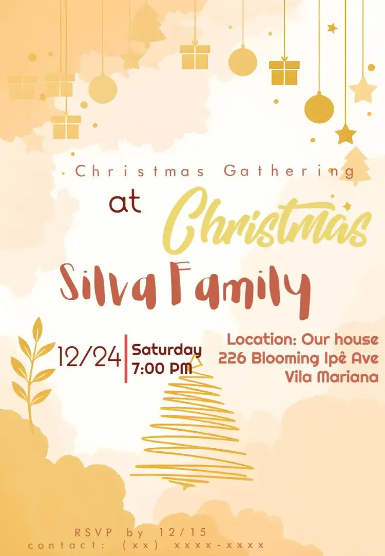 Colorful Christmas Dinner invitation