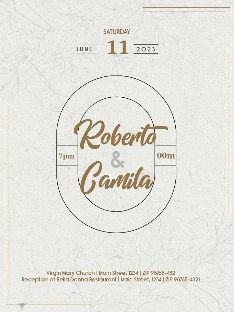 Modern and Minimalist Beige Wedding invitation