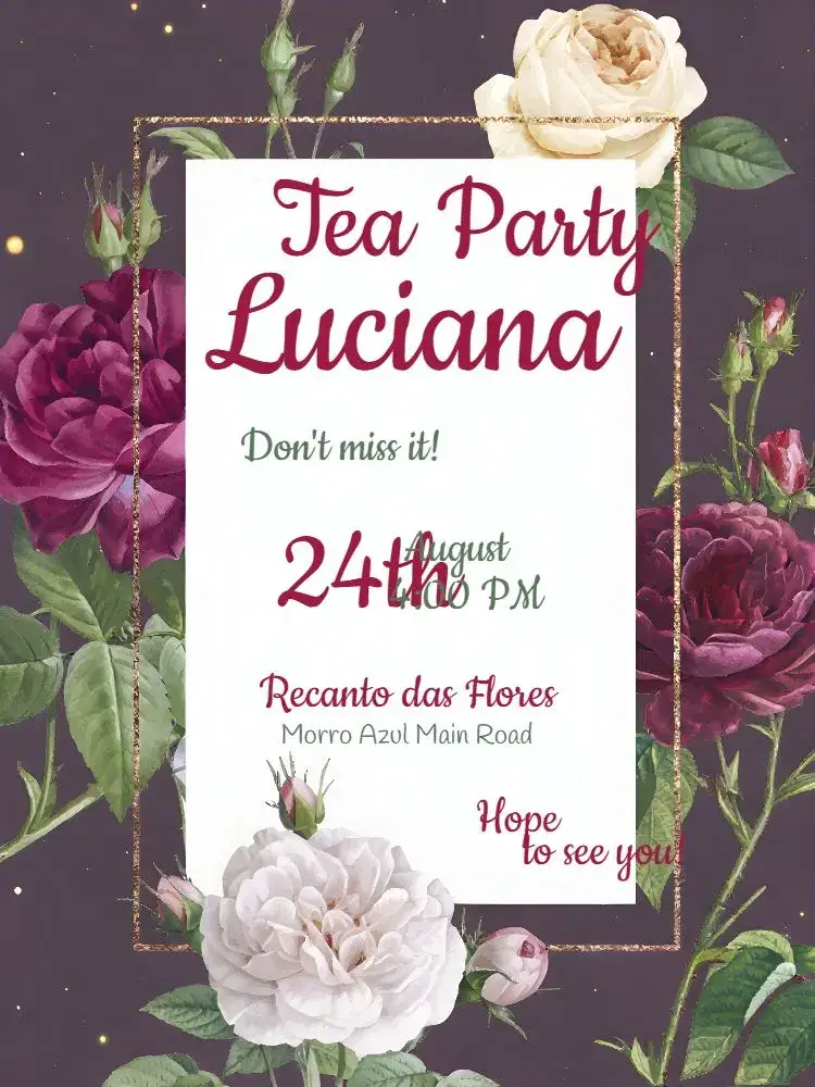 Invitation Bridal Shower Tea – Bridal Shower theme floral, romantic, modern, vintage, colorful