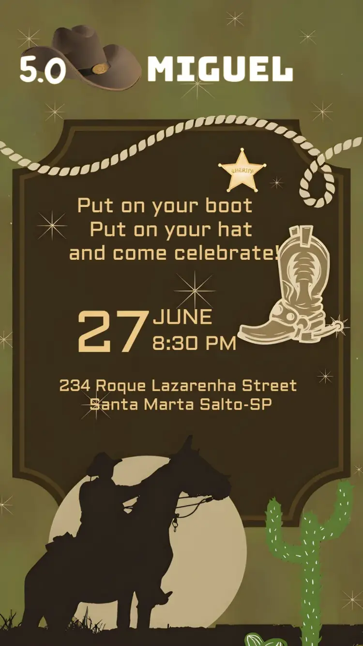 Invite Country Cowboy Rodeo editable and customizable