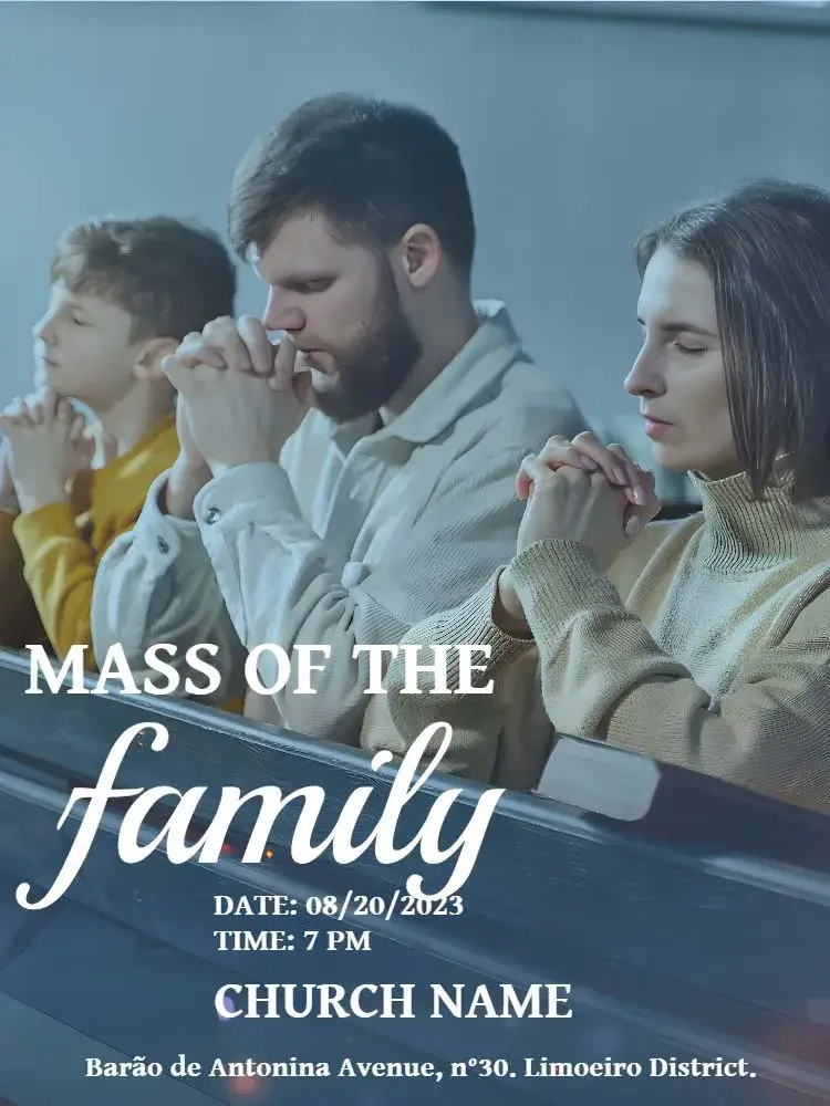 Brochure For Holy Mass at Sacred Church invitation