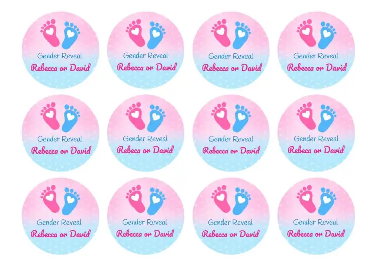 Sticker Tag Pink Gender Reveal Tea