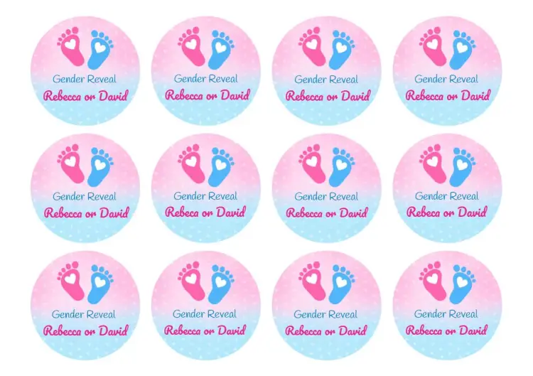 Sticker Tag Pink Gender Reveal Tea invitation