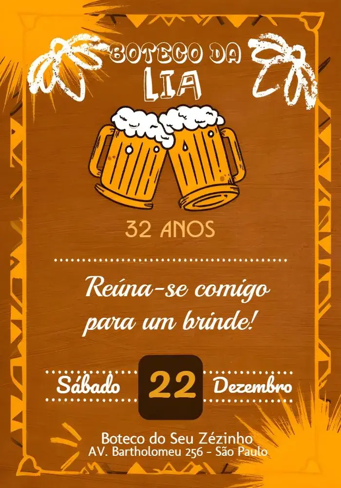 Invite Adult Pub editable and customizable