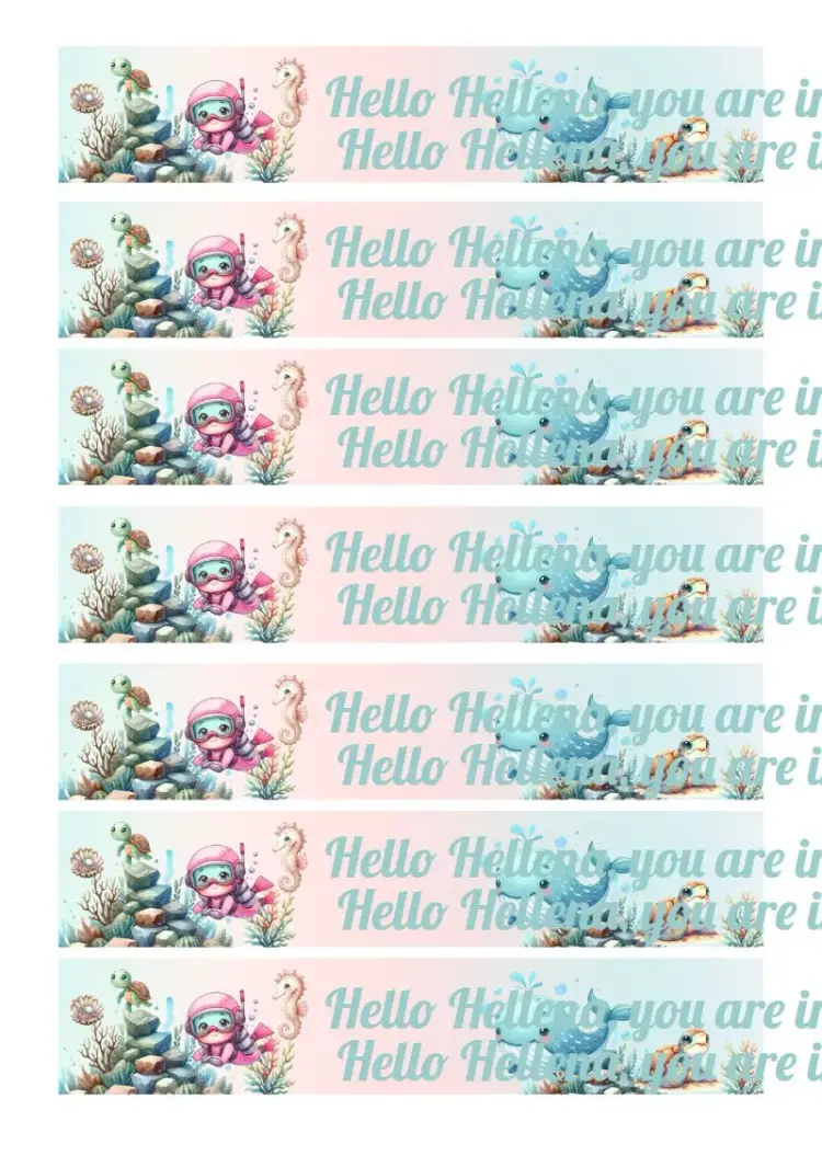 Label For 200ml Underwater Pink Bottle invitation
