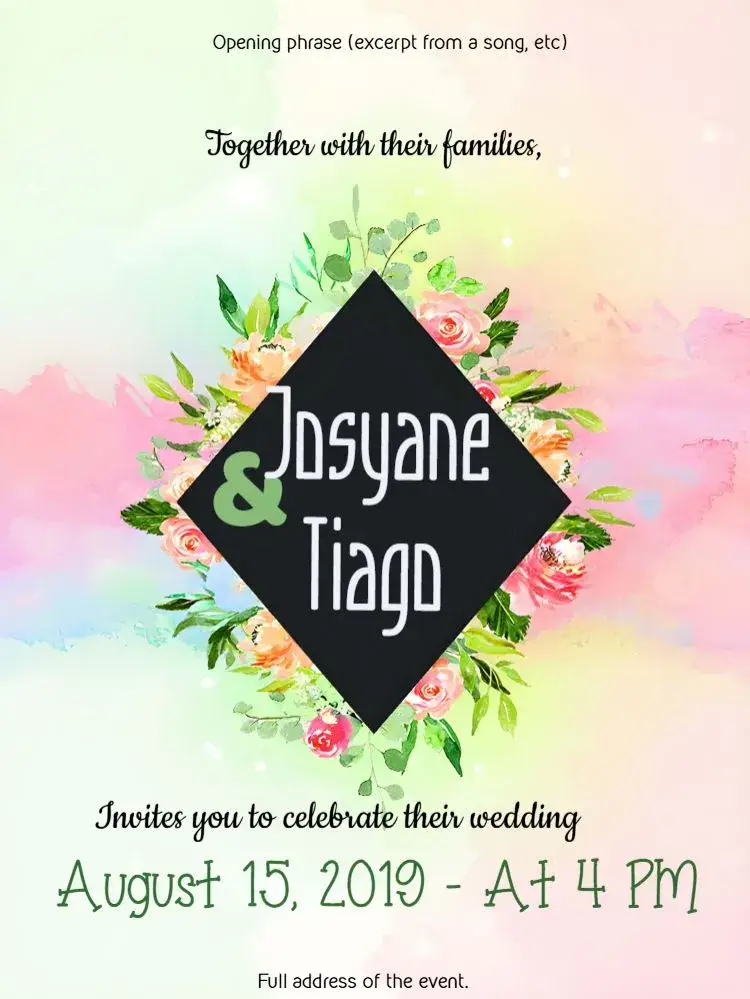 Watercolor Floral Wedding invitation